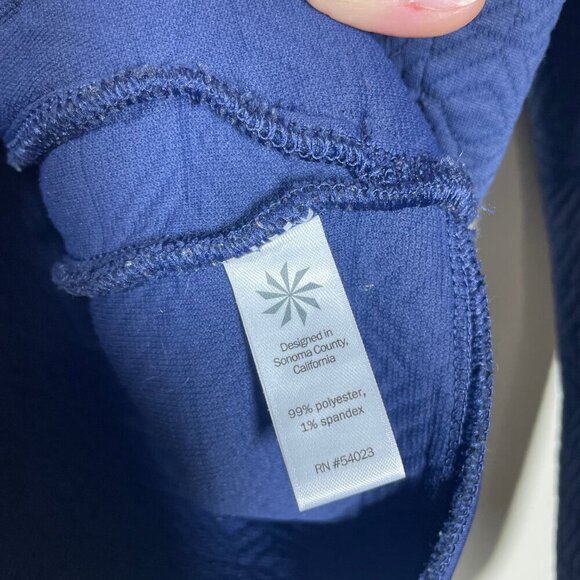 Athleta Performance Jacket Quilted Jacquard Pullover Sweater Navy Blue XS! - Picture 4 of 6